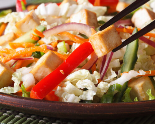 Chopped Salad with Tofu and Soy Nuts