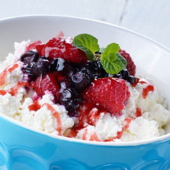 spiked berries and cream