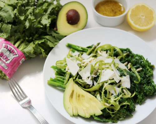 Raw Asparagus Salad with Broccoli Rabe