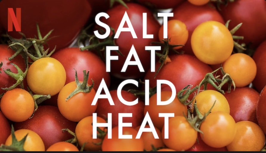 Salt Fat Acid Heat Thumbnail Image with Citrus fruits as background