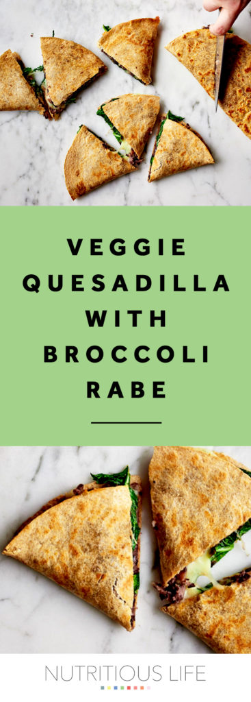 veggie quesadilla with broccoli rabe pin