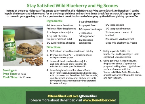 Benefiber Stay Satisfied Wild Blueberry & Fig Scones Recipe Card UPDATED