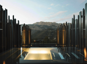 One of Vivood Hotel's scenic view. Outdoor pool facing the mountains.